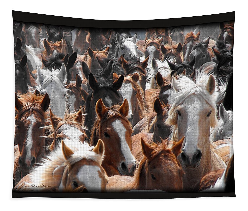 Horse Tapestry featuring the photograph Horse Faces by Kae Cheatham