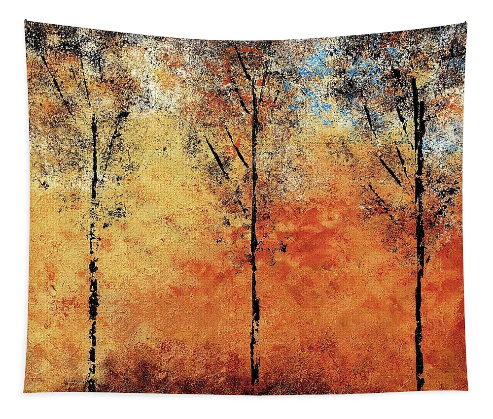 Hot Tapestry featuring the painting Hot Hillside by Linda Bailey