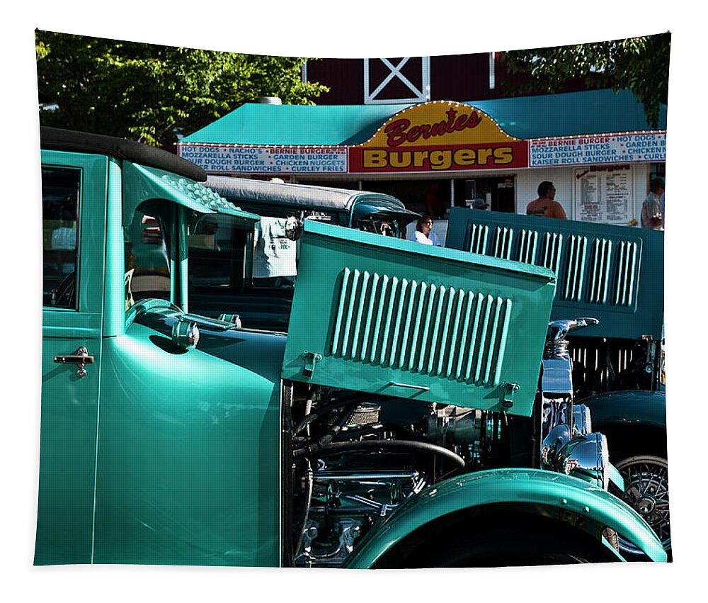 Car Tapestry featuring the photograph Hot Rods and Burgers by Ron Roberts