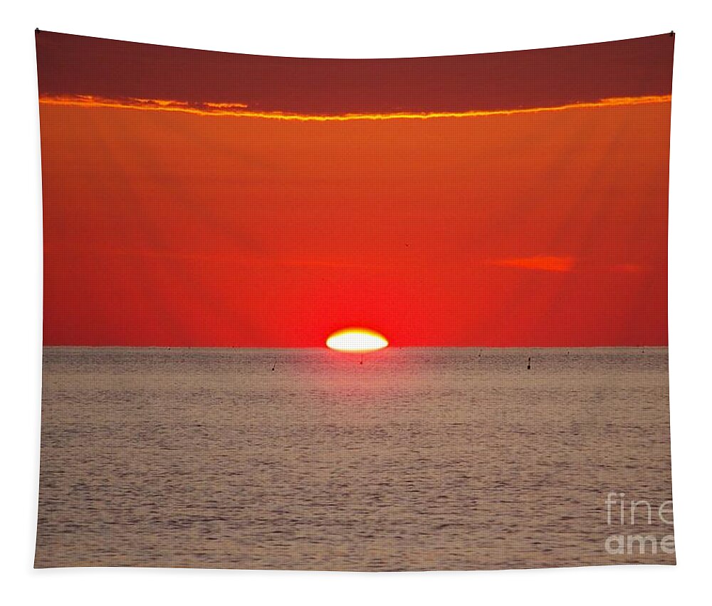 Atlantic Ocean Tapestry featuring the photograph Orange Sky by Eunice Miller