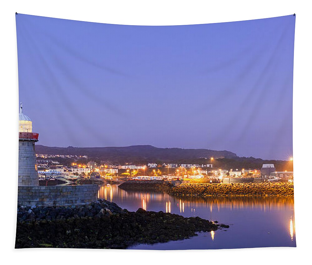 Blue Tapestry featuring the photograph Howth Harbour Lighthouse by Semmick Photo