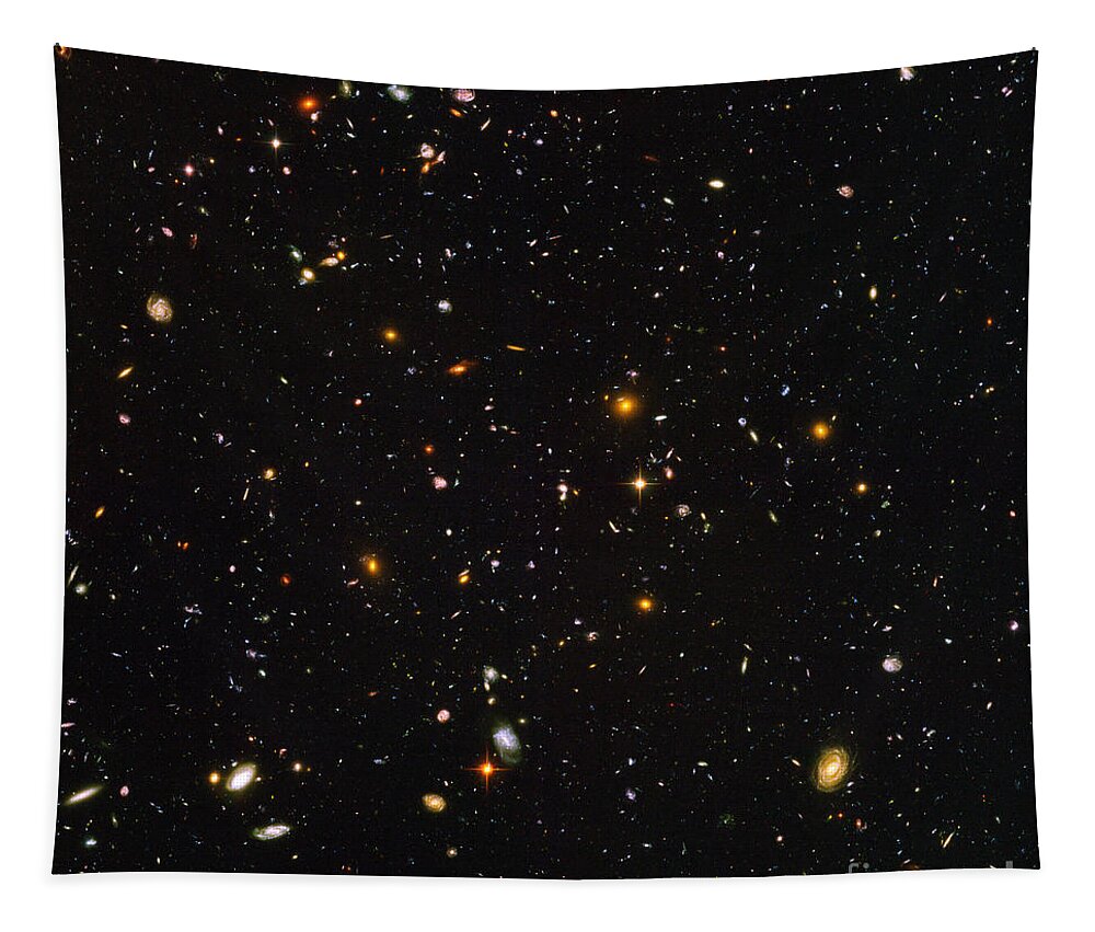 Galaxy Tapestry featuring the photograph Hubble Ultra Deep Field Galaxies by Science Source