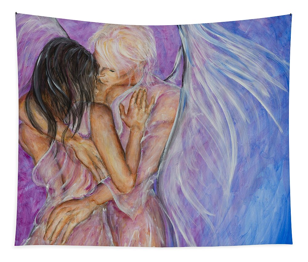 Angel Lovers Tapestry featuring the painting I Believed In You by Nik Helbig