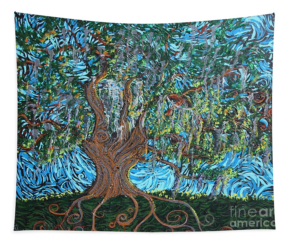 Landscape Tapestry featuring the painting I Bow To Thee by Stefan Duncan