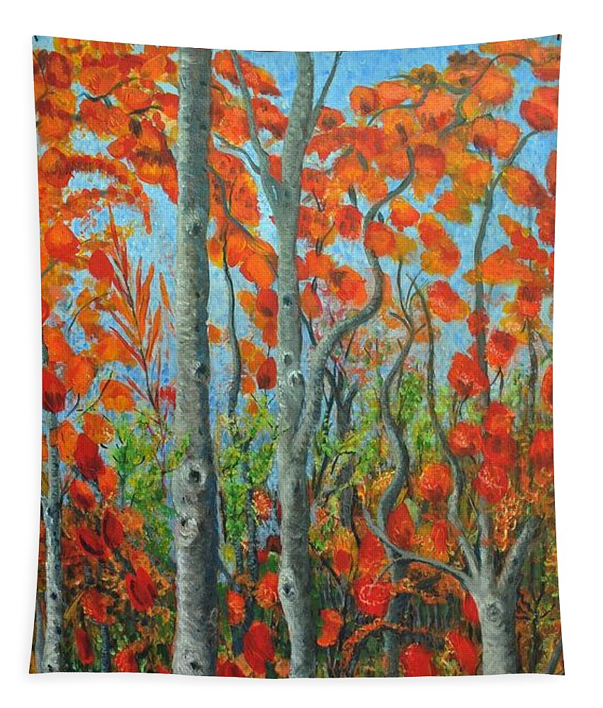 Fall Tapestry featuring the painting I Love Fall by Holly Carmichael