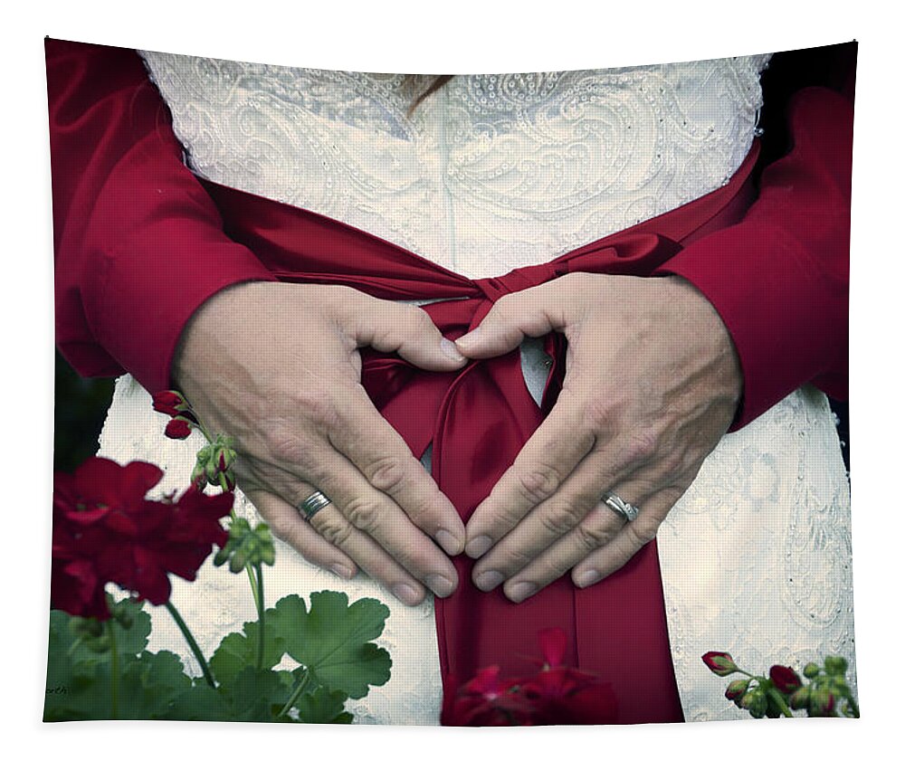 Heart Tapestry featuring the photograph I Love My Bride by Thomas Woolworth