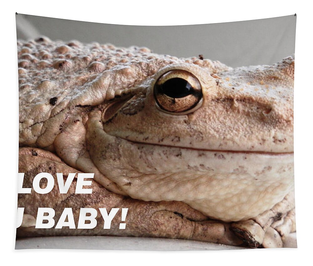 Very Handsome Tapestry featuring the photograph Frog Declaration of Love by Belinda Lee