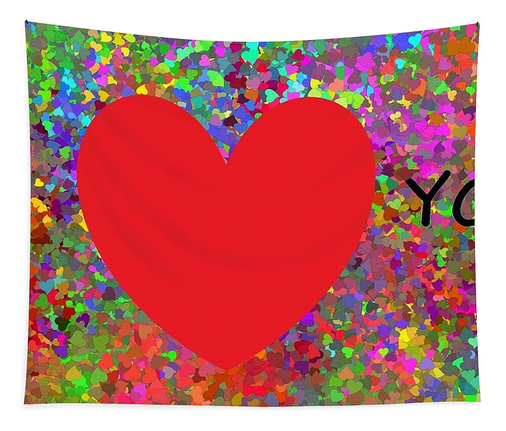 Heart Tapestry featuring the painting I Love You Card by Bruce Nutting