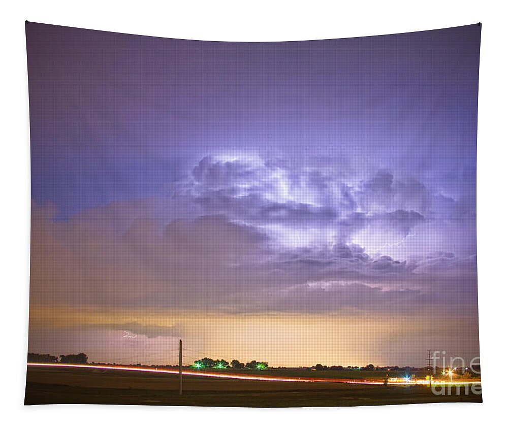 Lightning Tapestry featuring the photograph I25 Intra-Cloud Lightning Strikes by James BO Insogna