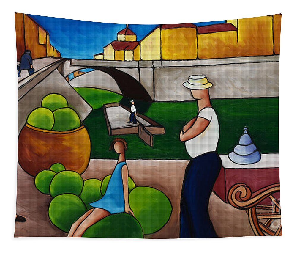 Ice Cream Seller Tapestry featuring the painting Ice Cream Seller by William Cain