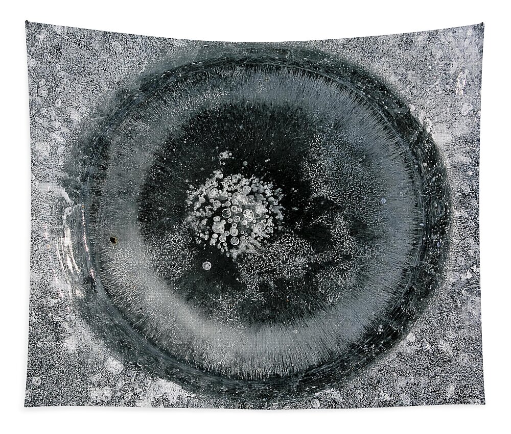 Ice Tapestry featuring the photograph Ice fishing hole 9 by Steven Ralser