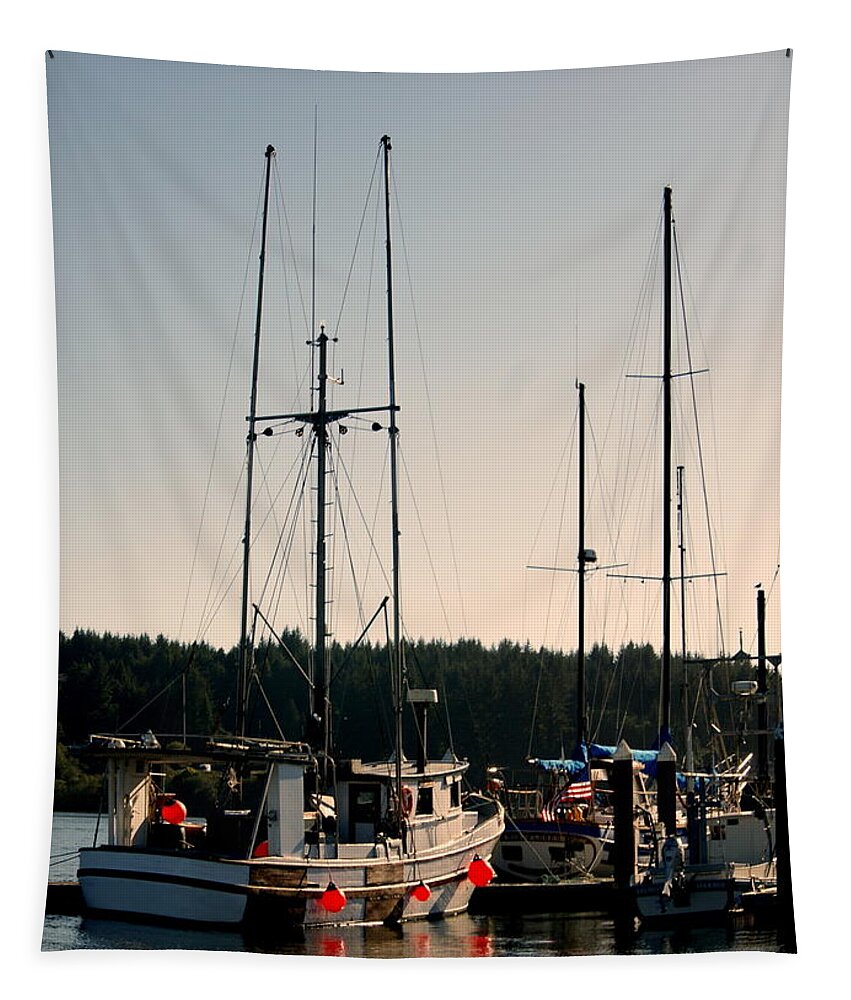 Boat Tapestry featuring the photograph Icons of the Sea by Beth Collins