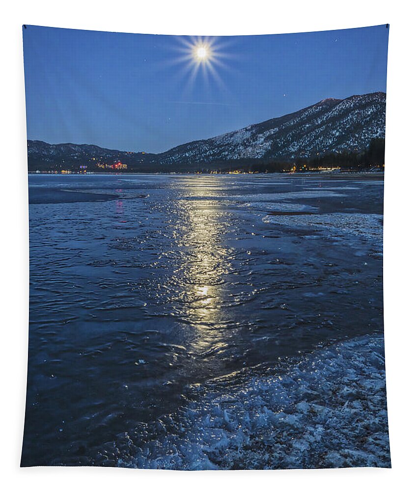 Ice Dreams Tapestry featuring the photograph Icy Moonglow by Mitch Shindelbower