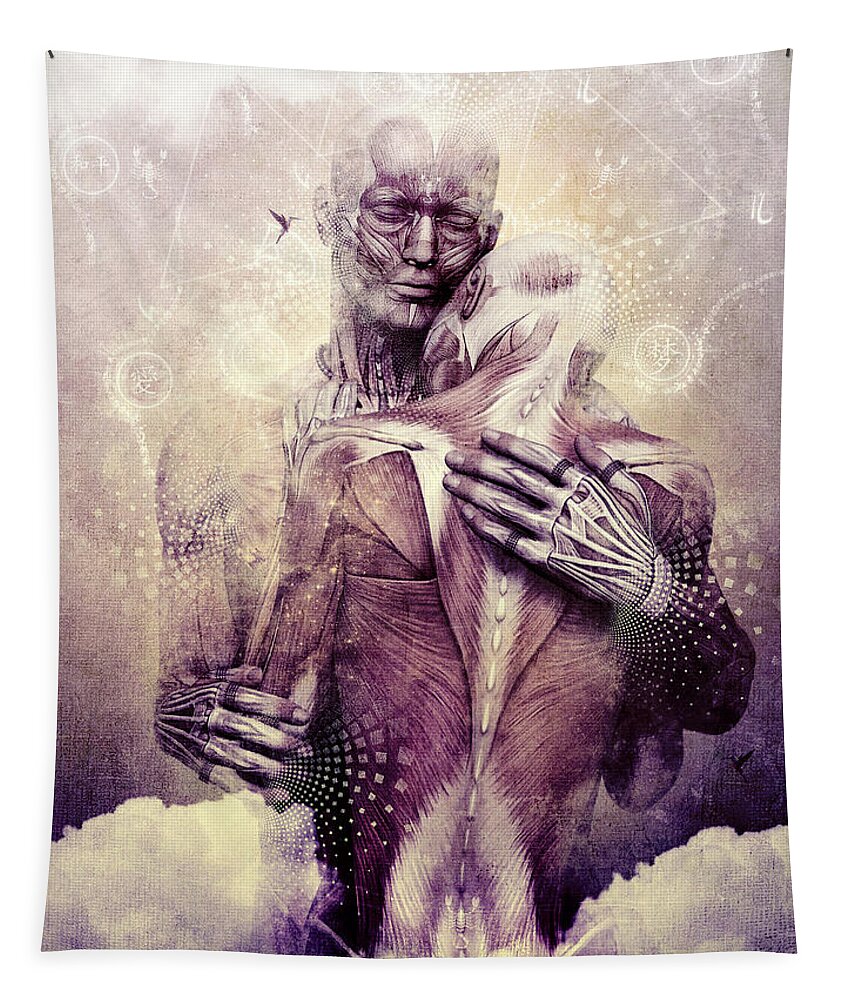 Visionary Art Tapestry featuring the digital art If Only The Sky Would Disappear by Cameron Gray