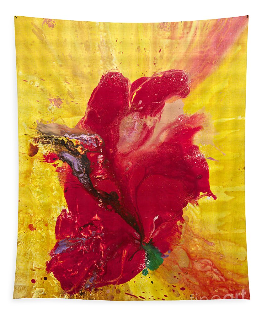 Floral Tapestry featuring the painting Ignite by Kasha Ritter