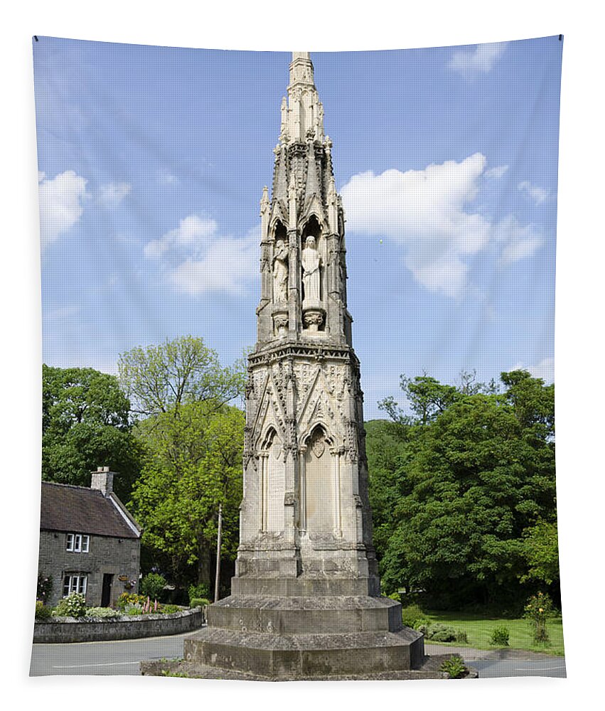 Ilam Tapestry featuring the photograph Ilam Cross by Steev Stamford