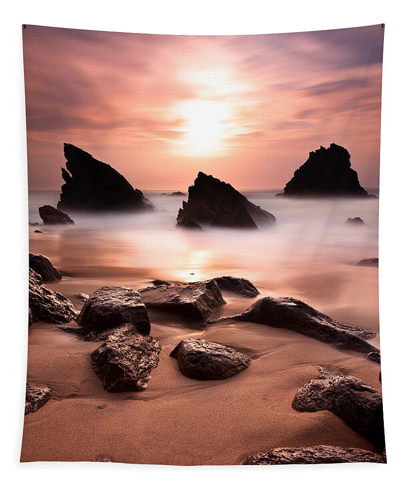 Beach Tapestry featuring the photograph Illusions by Jorge Maia