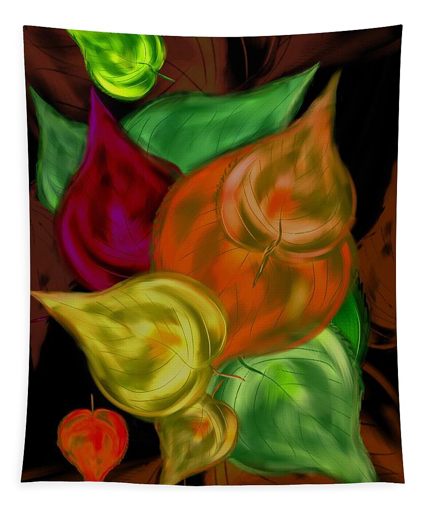 Autumn Tapestry featuring the digital art Imagine leaves by Christine Fournier
