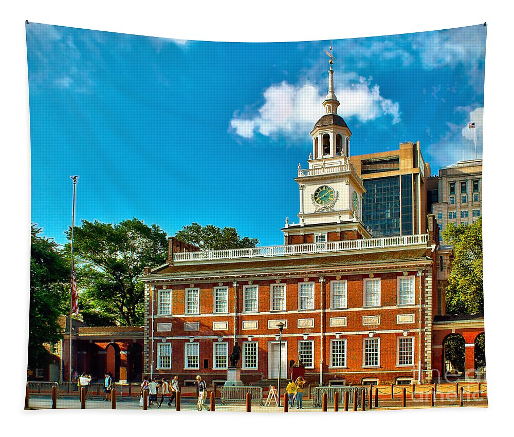 Independence Tapestry featuring the photograph Independence Hall by Nick Zelinsky Jr