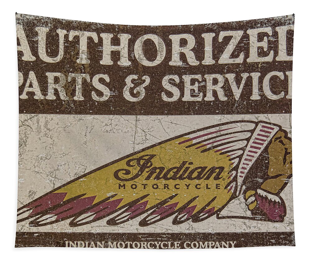 Indian Motorcycle Sign Tapestry featuring the photograph Indian Motorcycle Sign by Wes and Dotty Weber