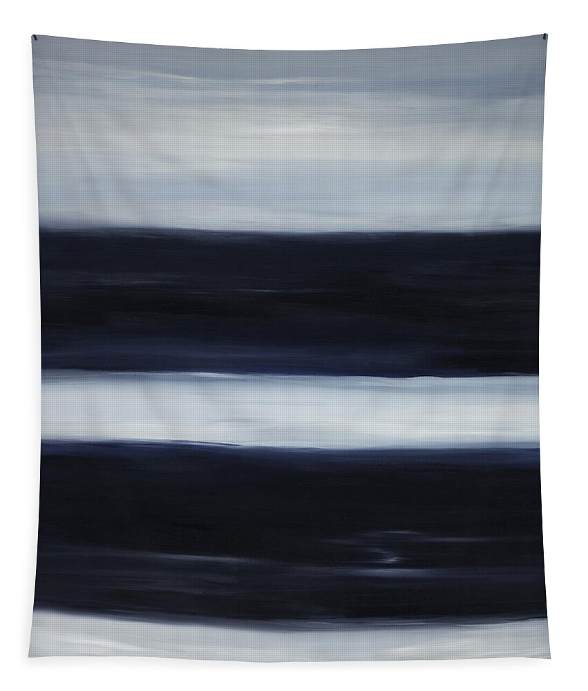 Abstract Tapestry featuring the painting Indigo Blur II by Tamara Nelson