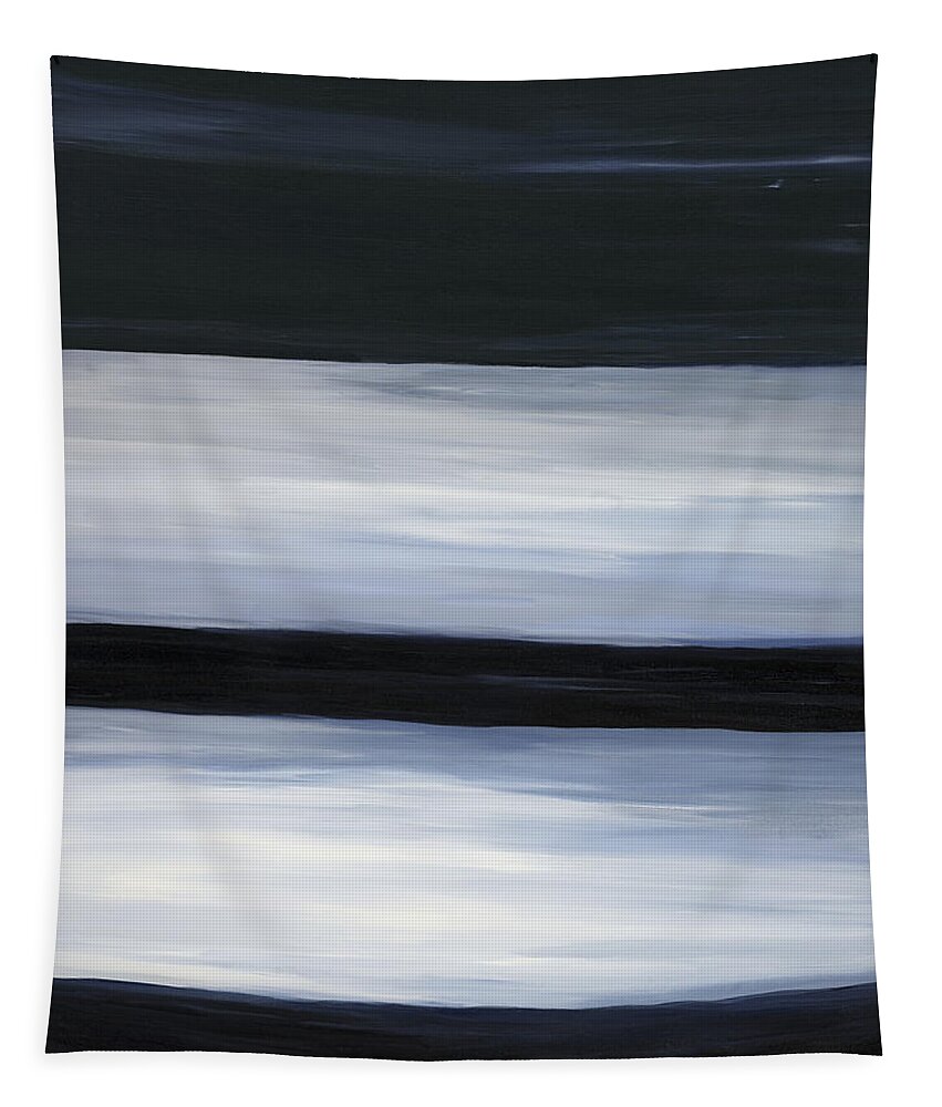 Abstract Tapestry featuring the painting Indigo Blur III by Tamara Nelson