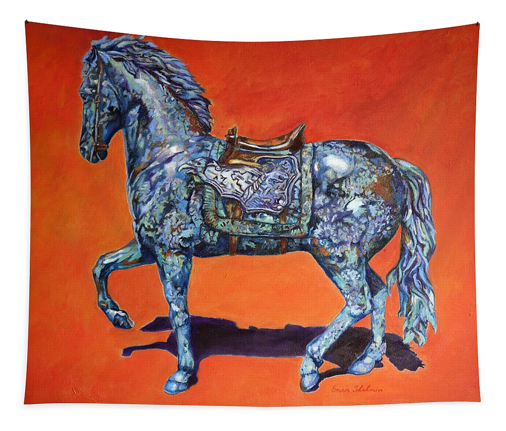 Horse Tapestry featuring the painting Indigo by Portraits By NC