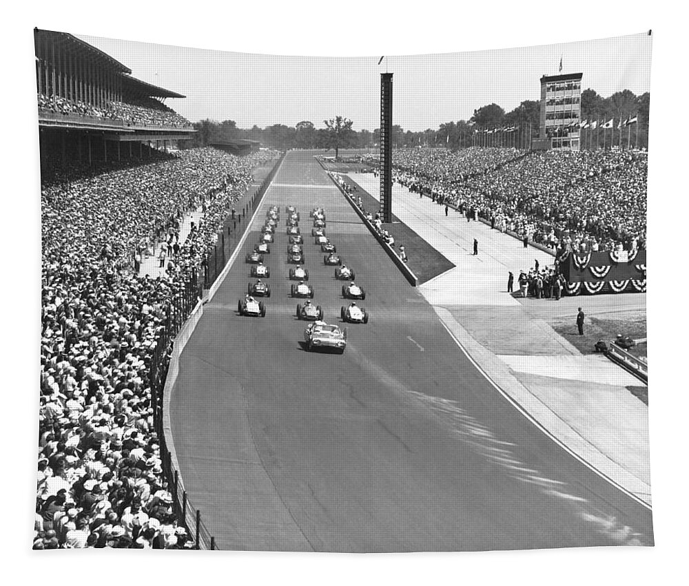 1950's Tapestry featuring the photograph Indy 500 Parade Lap by Underwood Archives