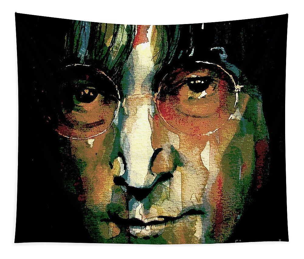 John Lennon Tapestry featuring the painting Instant Karma by Paul Lovering