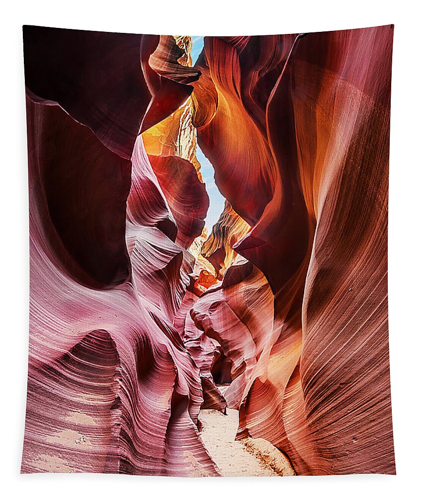 Antelope Canyon Tapestry featuring the photograph Into the Slot 2 by Jason Chu