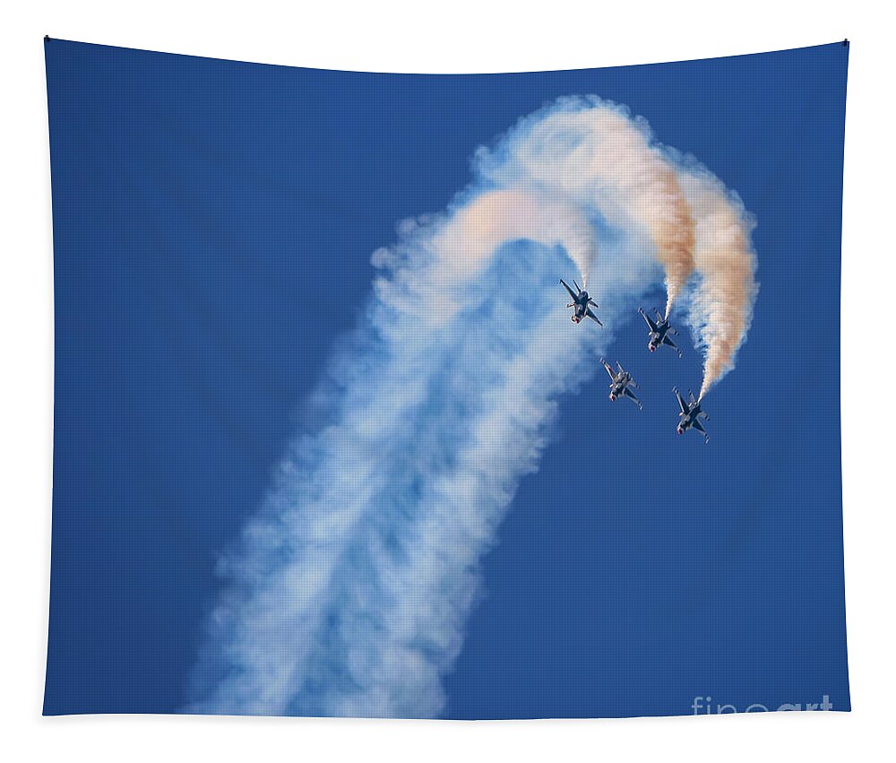 Jet Tapestry featuring the photograph Inverted Vertical Dive by David Millenheft