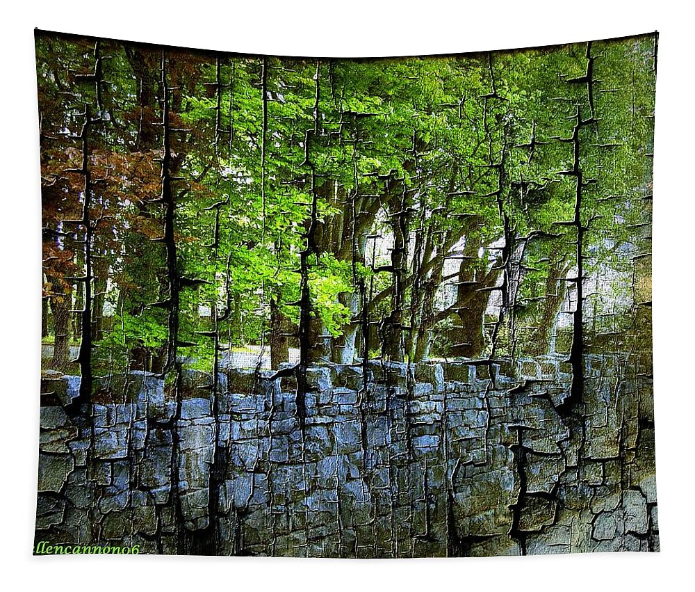 Ireland Tapestry featuring the photograph Ireland Stone Wall and Trees by Ellen Cannon
