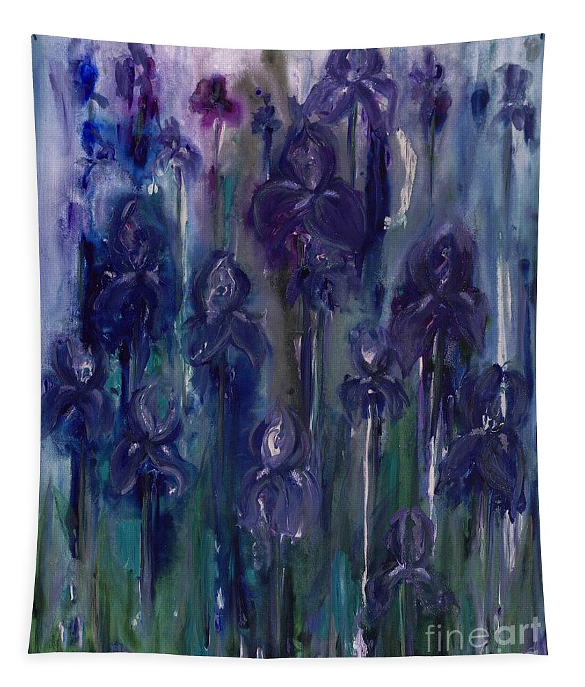 Iris Tapestry featuring the painting Iris Dream by Patty Vicknair