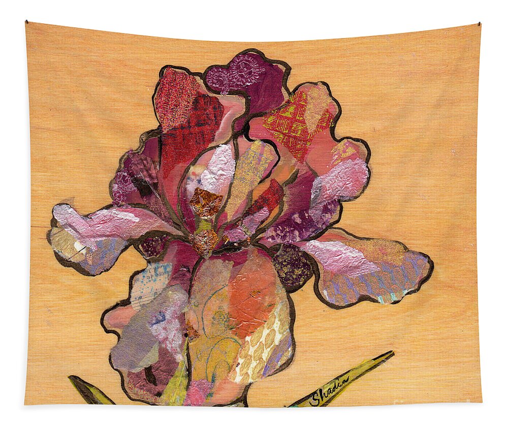 Flower Tapestry featuring the painting Iris II - Series II by Shadia Derbyshire