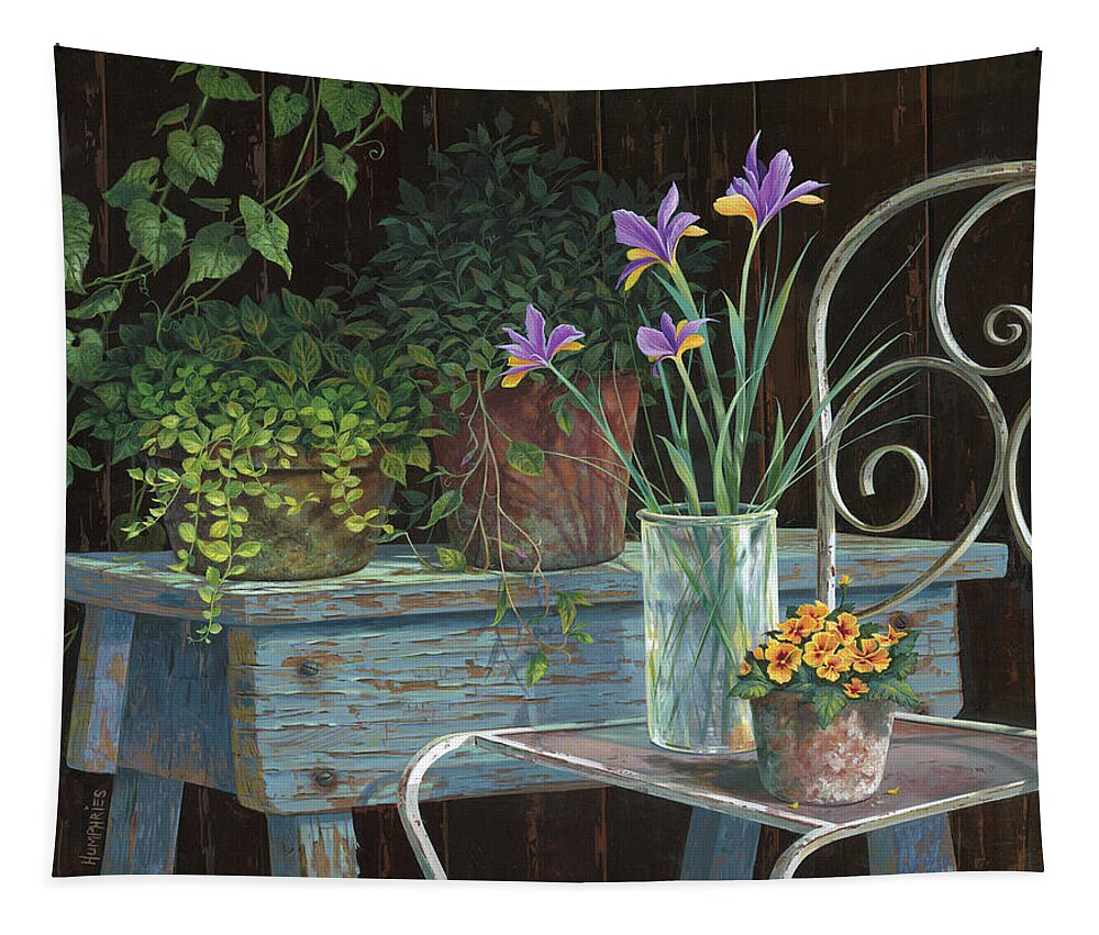 Michael Humphries Tapestry featuring the painting Irises by Michael Humphries