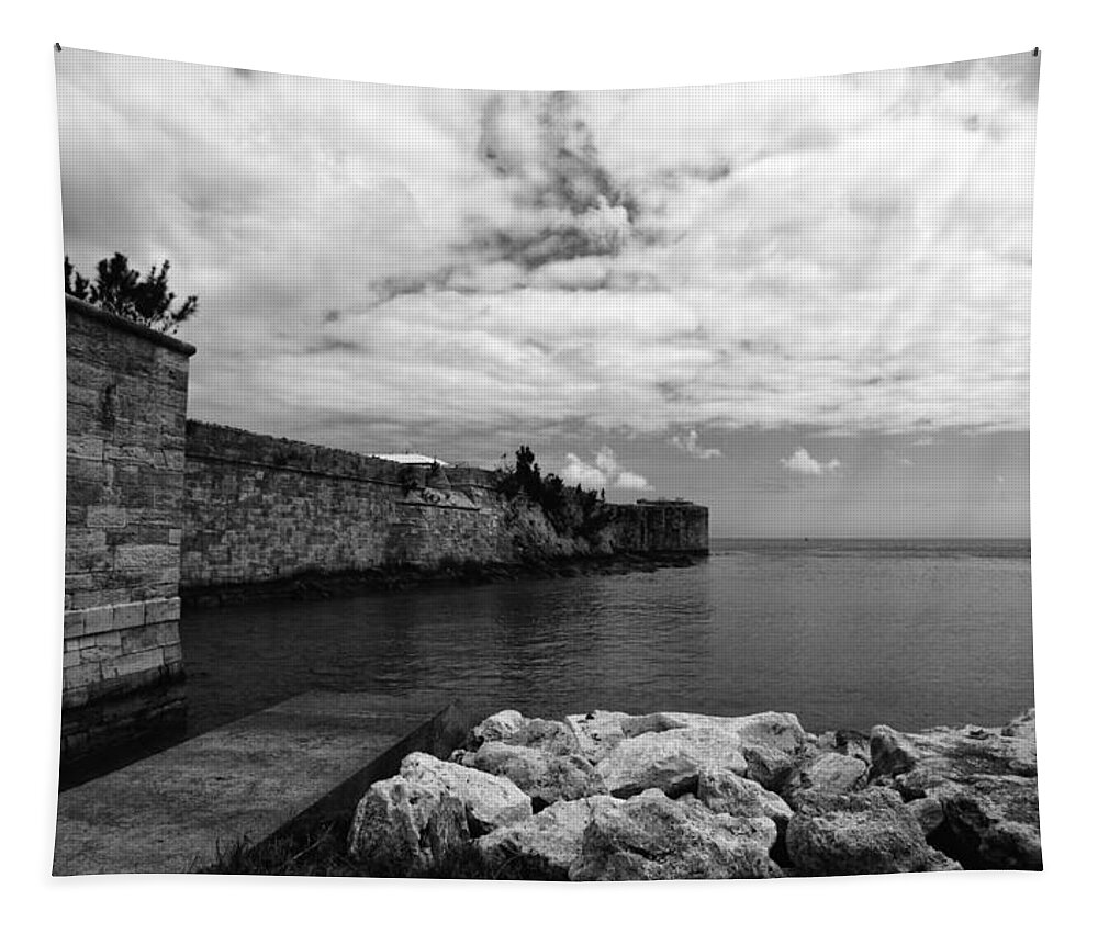 Stone.sky Tapestry featuring the photograph Island Fortress by Paul Watkins