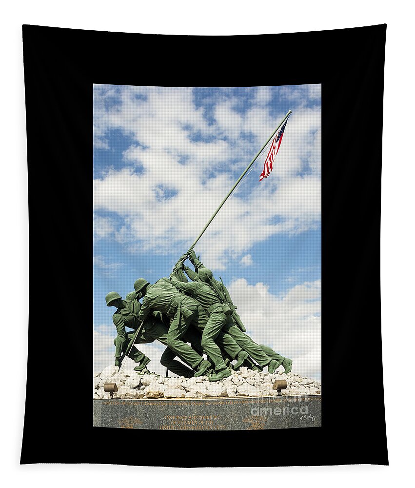Iwo Jima Monument Tapestry featuring the photograph Iwo Jima Monument II by Imagery by Charly