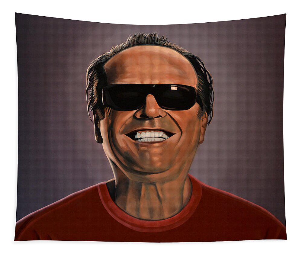 Jack Nicholson Tapestry featuring the painting Jack Nicholson 2 by Paul Meijering