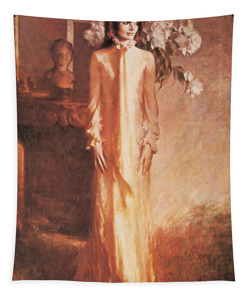Government Tapestry featuring the painting Jacqueline Kennedy, First Lady by Science Source