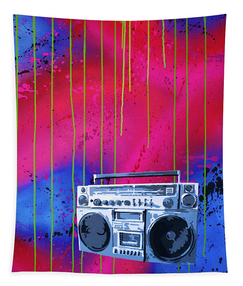 Jam-box Tapestry featuring the painting Jamboxxx by Bobby Zeik