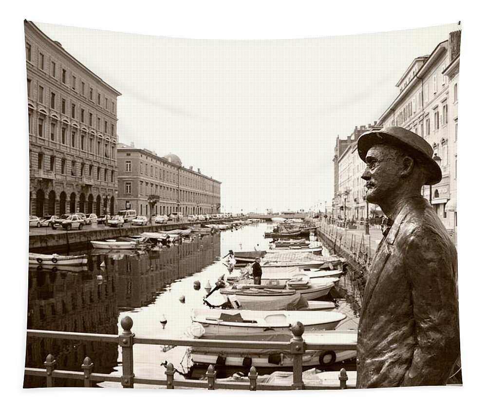 Adriatic Tapestry featuring the photograph James Joyce in Trieste by Ulrich Kunst And Bettina Scheidulin