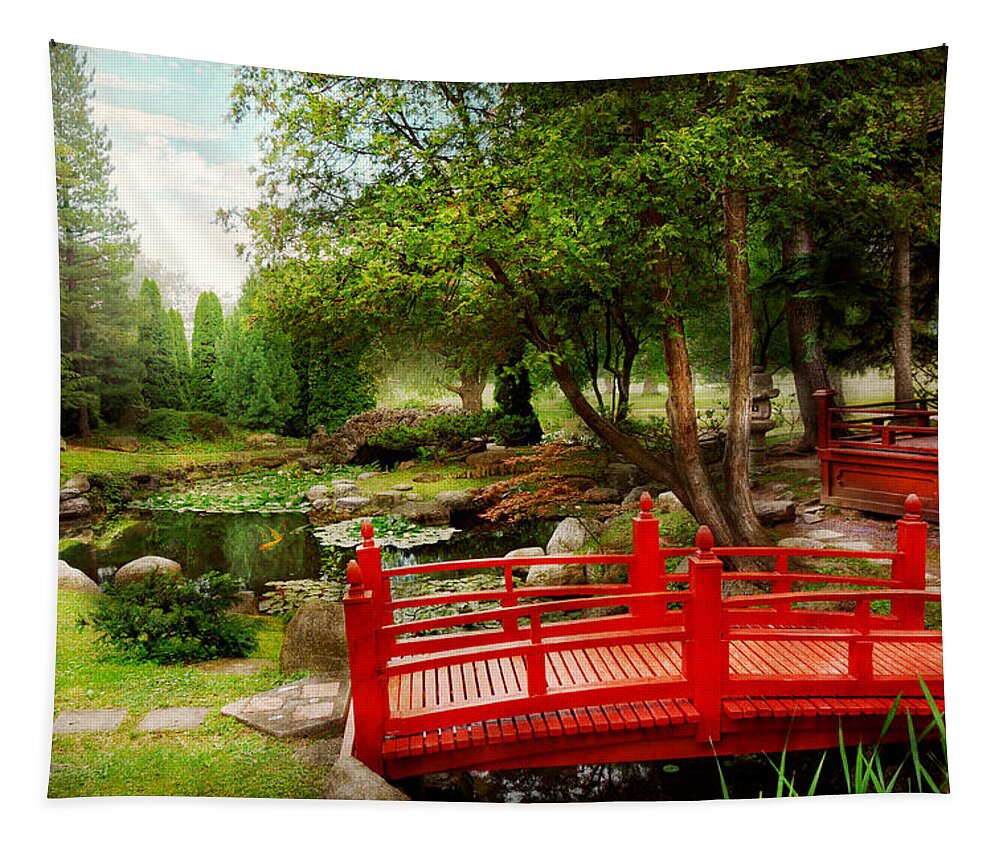 Japan Tapestry featuring the photograph Japanese - Harmony and Nature by Mike Savad