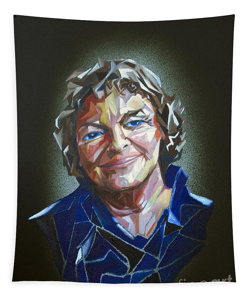 Female Portrait Tapestry featuring the painting JeanneW by James Lavott
