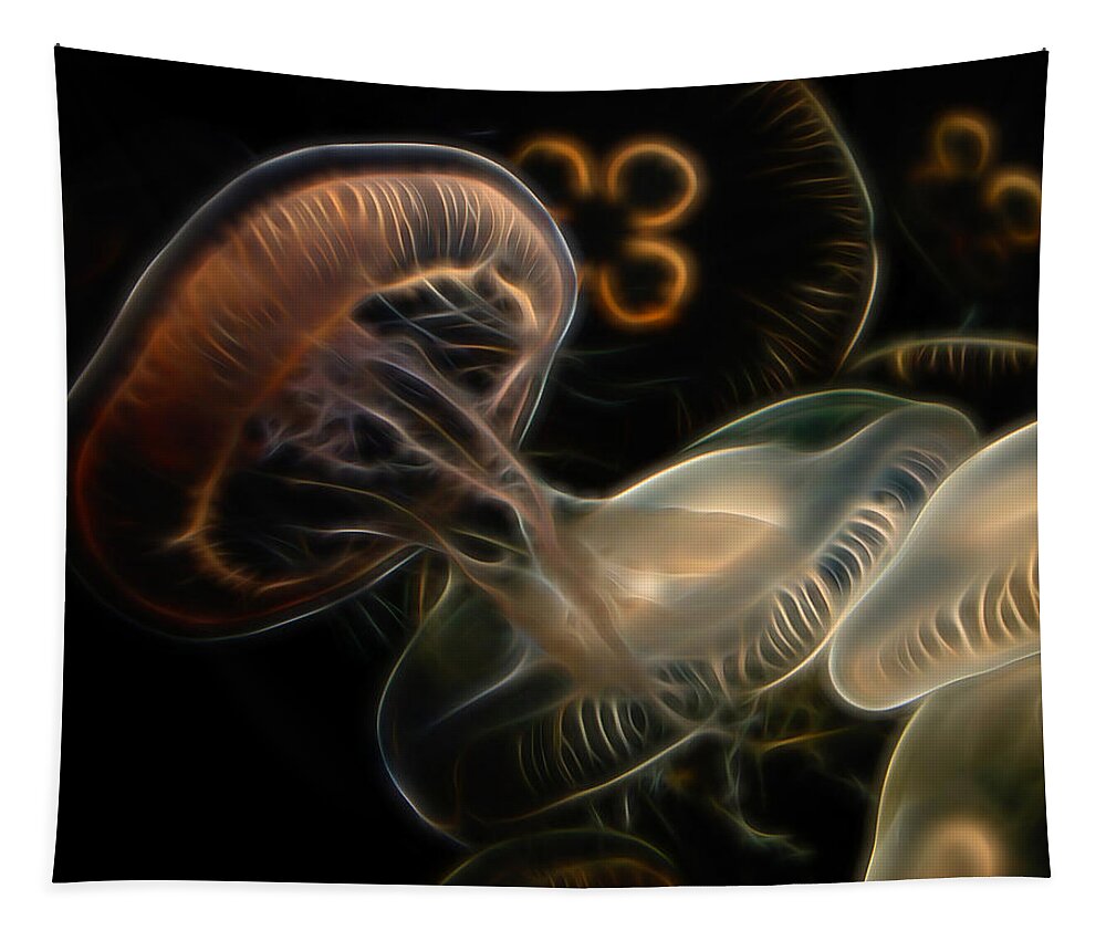 Jellyfish Tapestry featuring the digital art Jellyfish Digital Art by Ernest Echols