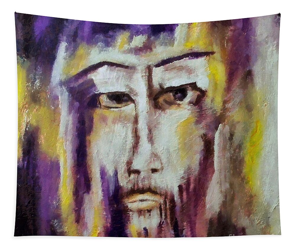 Sacred Tapestry featuring the mixed media Jesus by Dragica Micki Fortuna