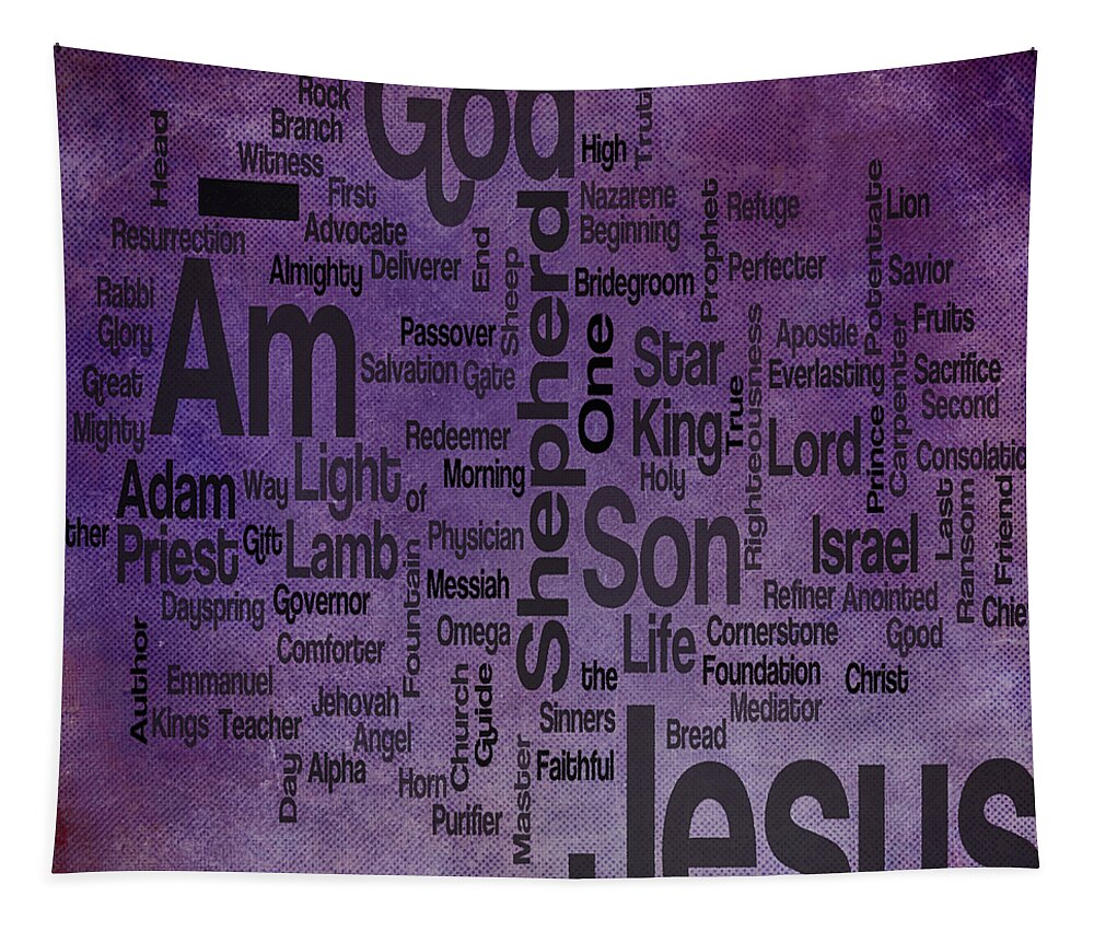 Advocate Tapestry featuring the mixed media Jesus Name 2 by Angelina Tamez