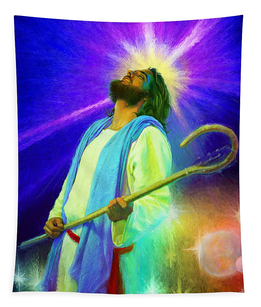  Jesus Paintings Tapestry featuring the painting Jesus Rocks by Robert Corsetti