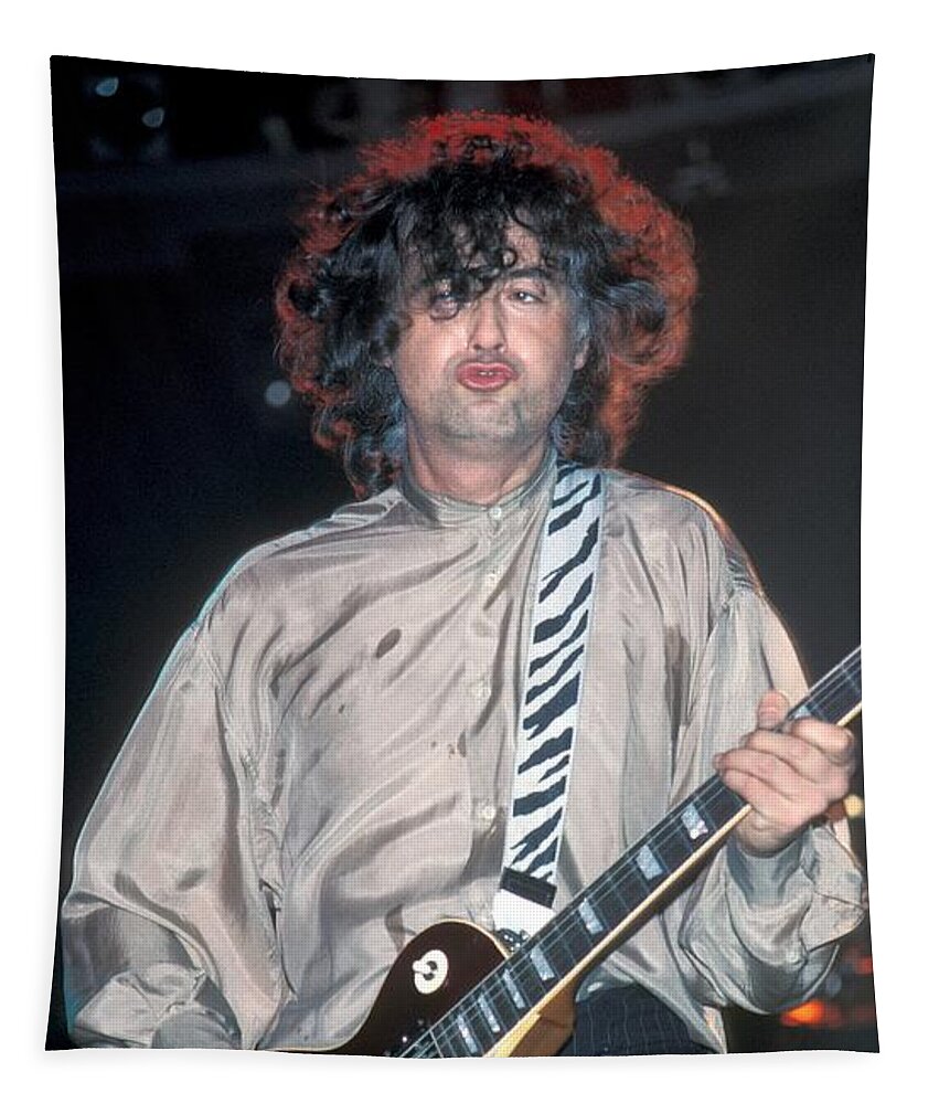 Photos Tapestry featuring the photograph Jimmy Page - Led Zeppelin by Concert Photos