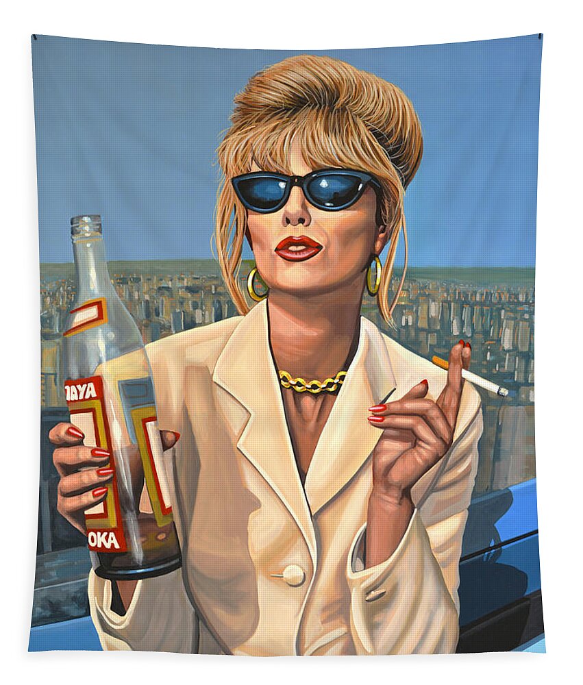 Joanna Lumley Tapestry featuring the painting Joanna Lumley as Patsy Stone by Paul Meijering