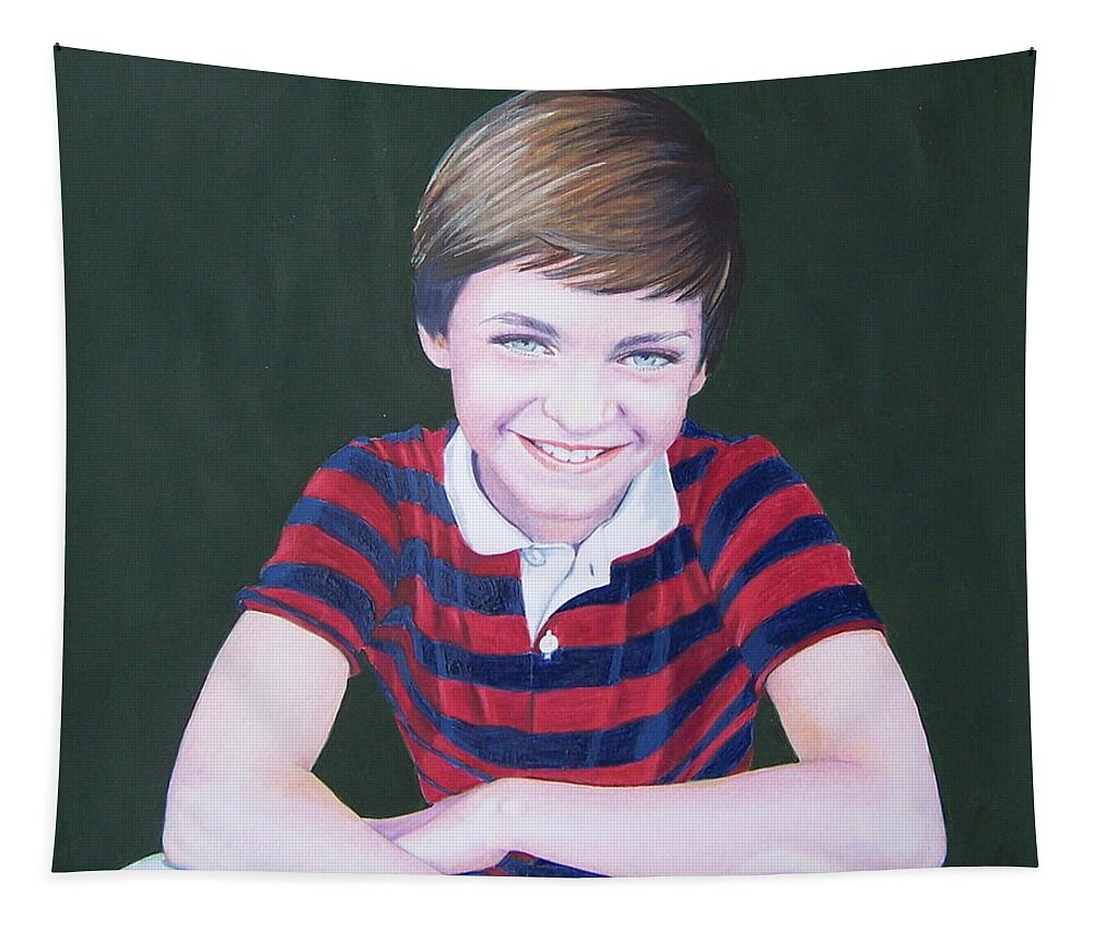 Child Tapestry featuring the mixed media JOE by Constance Drescher